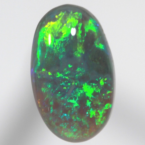 SOLID BLACK OPAL Neon bright greens in a Flame pattern